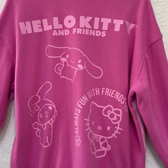 Hello Kitty & Friends by Sanrio Pink Graphic Crewneck Sweatshirt Size Large - Picture 4 of 8